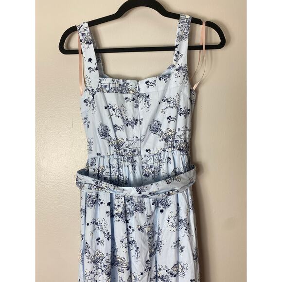 GAL MEETS GLAM DRESS LULA MAXI BLUE FLORAL MILKMAID TIERED FALL COTTAGECORE - Picture 13 of 16